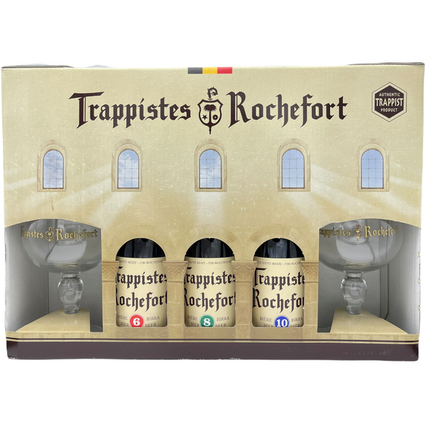Trappistes Rochefort Gift Pack (3x330ml + 2 glasses) (local delivery or collection only)
