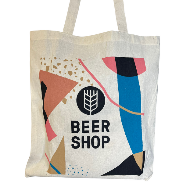 Beer Shop Colour Print Cotton Tote Bag