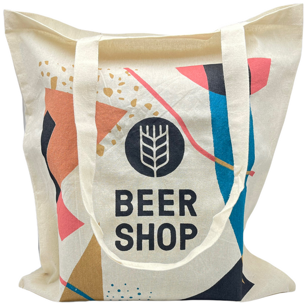 Beer Shop Colour Print Cotton Tote Bag